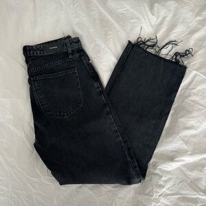 Zara Black Frayed Hem Jeans